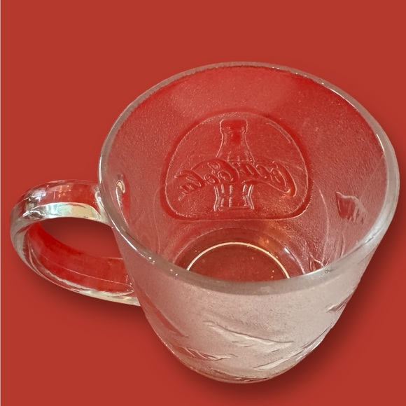 Vintage Frosted COCA-COLA 10 Oz. Glass Mug w/Embossed Bottle Pattern & Logo GUC - Picture 3 of 3